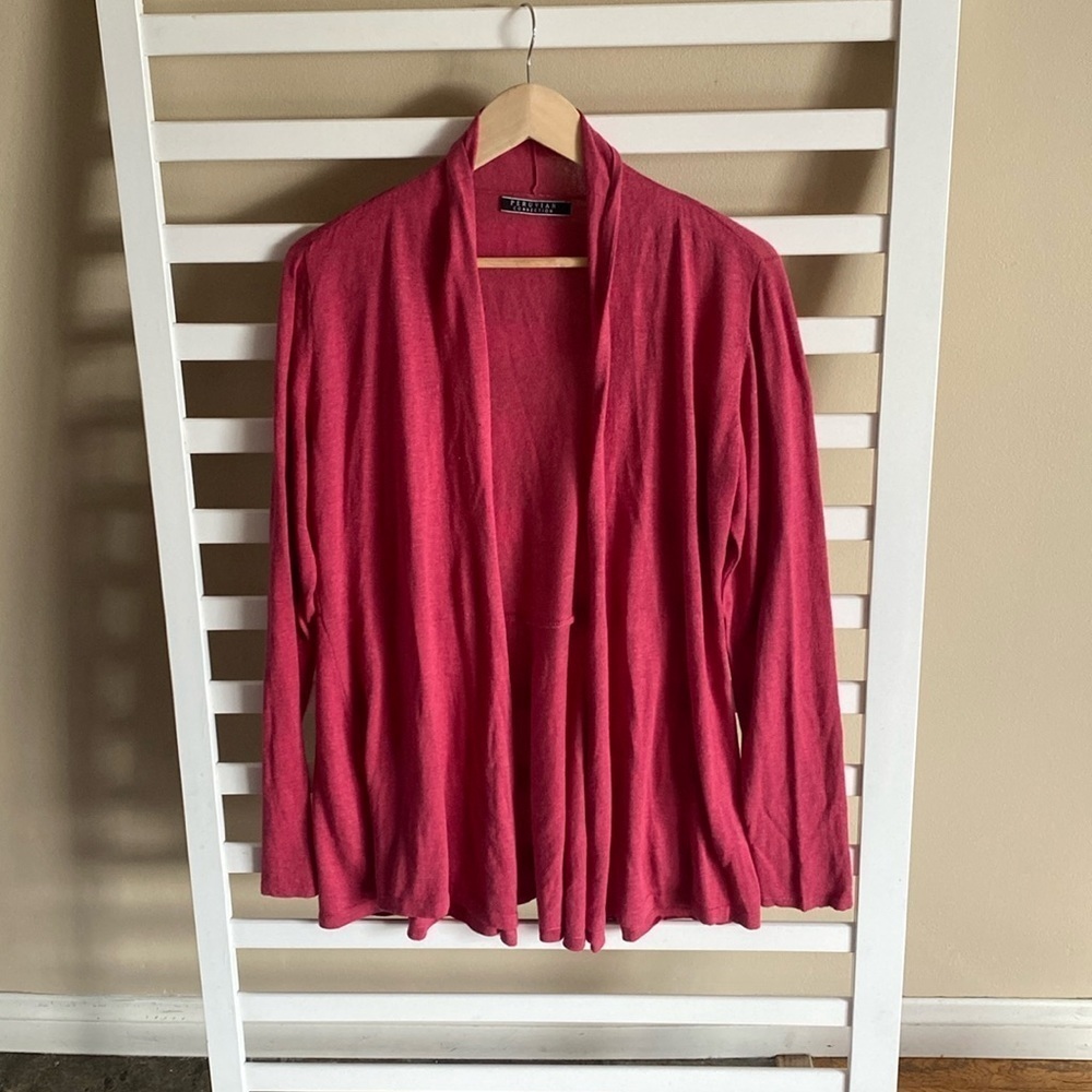 Peruvian Connection 100% Pima Cotton Pink Open Cardigan